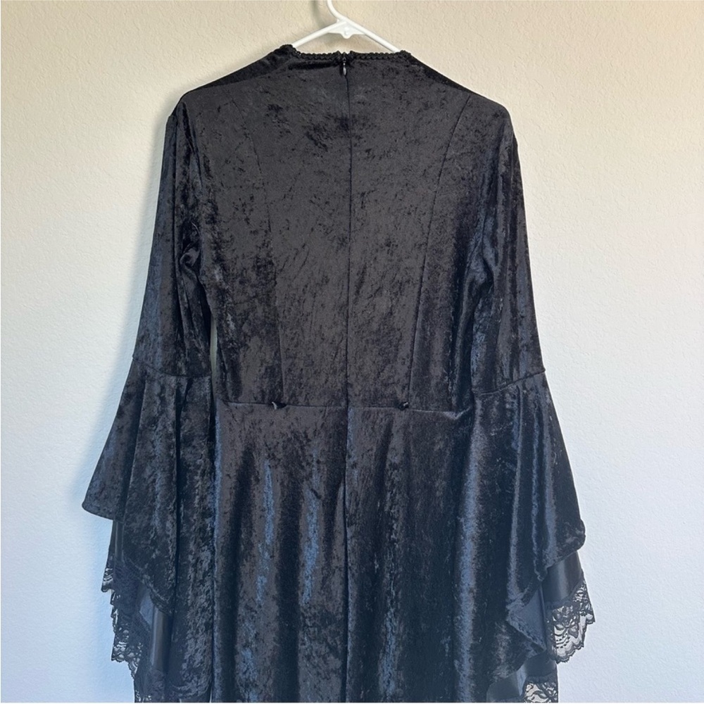 Lip Service Vintage Crushed Velvet Goth Witch Renaissance Dress L - Picture 10 of 16